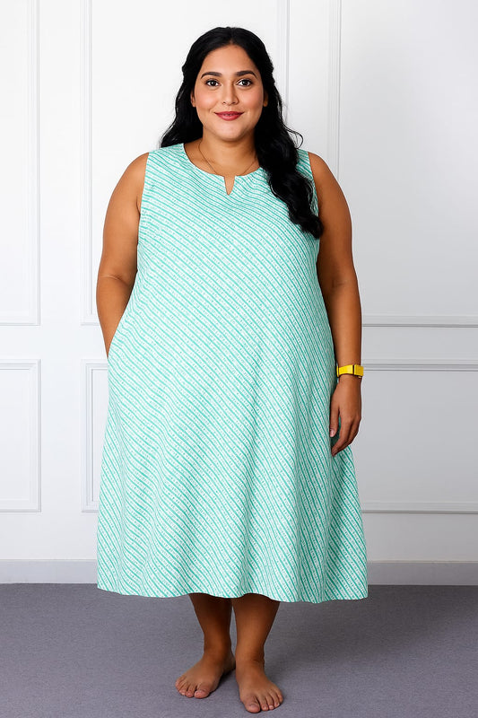 Striped Sleeveless Kurti